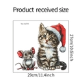 Detailed dimensions of Christmas cat and mouse toilet sticker in 29x27cm size - 27*29CM (fun-m219)