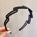 Matte black wavy hollow headband for women with non-slip tooth design for daily hair styling - 20# Ring-Black
