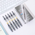 Set penne a inchiostro gel nero 0,5mm a scatto con impugnatura morbida ufficio - 12 Pezzi/Scatola / Nero