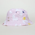 Dettaglio cappello alla pescatora rosa per bambini con alpaca e cactus colorati - 1-6 Anni / Pecora Rosa