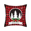 Christmas buffalo plaid pillow case with red black grid and holiday tree decoration - TQR31-13/Warm Wishes Plaid 3 Trees