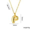 Golden 18K gold-plated letter P balloon pendant necklace with 40+5cm chain size - Letter P