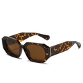 Vintage tortoiseshell square sunglasses with dark brown lenses and gold metal accents - Tortoiseshell Frame Tea Lens