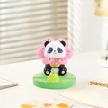 Cute panda capybara figurine holding gold ingot on lotus base desktop decoration - Money Flower Panda Stand (1081-13)