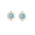 Macro shot of evil eye charms with Greek key patterns and golden finish for jewelry - Style 6-Round Gold Greek Pattern Blue Eye