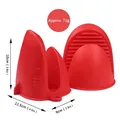 Red shark-shaped silicone oven mitts for heat protection and secure non-slip grip - Large Thickened / Red
