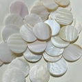 Natural white mother of pearl round shell disc with iridescent glossy finish for DIY jewelry - Round White / 2.5x2.5cm/Double Side Polished