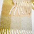 Écharpe à carreaux en imitation cachemire avec franges en jaune et crème pour l'hiver - Carreaux Jaune Beige