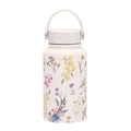 650ml wide mouth vacuum flask with colorful floral print and matte finish on white - Colorful Wildflower