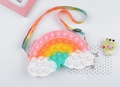 Rainbow cloud pop-it silicone shoulder bag for kids with adjustable colorful strap - Colorful Cloud