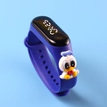 Blue kids LED digital watch featuring a 3D cartoon duck character and silicone strap - Royal Blue Duck