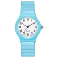 Orologio per esami al quarzo azzurro silenzioso con cinturino in silicone - Azzurro