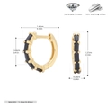 Detaillierte Größenangaben für goldene Creolen aus 925er Silber mit schwarzen Zirkonias - Gold/Schwarzer Zirkonia