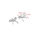 Silver stainless steel bow pendant measuring 16mm by 17mm for DIY jewelry making - 17*16mm Bow 1.7mm Single Hole / Steel