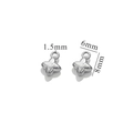 Ciondolo a stella a quattro punte in acciaio argento lucido per gioielli DIY 6x8mm - Croce/Stella a quattro punte / Color Acciaio