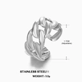 Anillo de cadena ancha de acero inoxidable plateado con apertura ajustable y altura de 1,7 cm - Color Acero