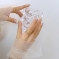 Minimalistisches goldenes geometrisches Ring-Set mit poliertem Finish an der Hand - US Größe 7 Offen Verstellbar / Gold Vierschichtiges Kettendesign (A364)