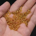 DIY jewelry making supplies featuring 2/3/4mm golden silver-lined glass seed beads - 3mm / 15g / Light gold