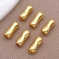 DIY jewelry 18k gold-plated bamboo spacer beads in barrel shape for bracelet making - 2x6mm / 18K Gold Plated