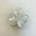 Pearlescent white plumeria flower hair claw clip with iridescent rainbow finish - Frangipani Hair Clip / Pack of 12 (8x7x4cm) / Iridescent Pearl White