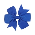 Handmade royal blue grosgrain ribbon bow hair clip with dovetail ends for girls - Sapphire Blue