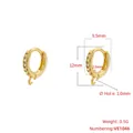 Vergoldete Creolen mit Zirkonia-Besatz und Öse für DIY-Anhänger, 12mm Größe für Schmuck - 10mm (1 Paar) / Gold