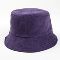 Close-up of deep purple corduroy bucket hat texture and reinforced stitched brim - M(56-58cm) / Deep purple