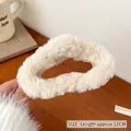 Creamy plush hair scrunchie large size faux fur hair accessory about 12cm length - Cream Maillard Style Plush Scrunchie