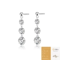 Elegant 925 silver moissanite drop earrings with three round stones and GRA certificate - E13931 Three-Stone Moissanite Drop (with GRA) / 2ct+1ct+0.5ct