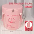 Pink foldable foot bath bucket with lid, 36cm height for thermal insulation and portability - THE Pink (With Lid)