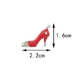 Red high heel pendant charm with white rhinestones for DIY jewelry making 2.2x1.6cm - Red High Heel (White K)