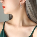 Orecchini a cerchio annodati in argento in acciaio al titanio elegante per donna - Color Acciaio