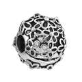 Hollow flower pattern charm bead in vintage silver finish for DIY bracelets - 055-Stopper (Retro Silver Hollow Flower)