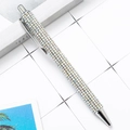 Sparkling multi-colored crystal ballpoint pen with silver metal accents and push mechanism - Colorful Silver (Silver Parts)