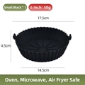 Cestello in silicone nero da 6 pollici per friggitrice ad aria con maniglie laterali - S (6 Pollici) / Nero