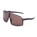 Matte brown cycling sunglasses with large vented frame and light brown lenses - Coffee Tea with Vents
