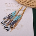 Style B Long Seed Bead Tassel Blue