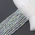 Macro shot of 4mm faceted glass crystal beads showing rainbow AB coating and sparkle - 4mm (Approx 98pcs/Strand) / White Half AB