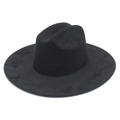 Chapeau fedora classique en daim noir à bord large pour hommes et femmes, style rétro - M (56-58cm) / Noir