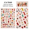 Detail of 5D embossed nail stickers featuring gold Chinese fortune and wealth patterns - CA-7049