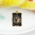 Dark style The Lovers Tarot alloy pendant in black and gold finish for DIY jewelry - The Lovers