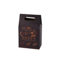 Black Christmas gift paper bag with festive reindeer print and cut-out handle design - 9.8*6*15.3cm / Blue - Deer