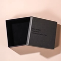 Square minimalist jewelry gift box in charcoal black textured paper for rings and necklaces - Smoke Grey (Lid and Base)