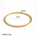 Poliertes 18k vergoldetes Edelstahl-Armband mit 64mm Innendurchmesser im geometrischen Design - 12-Teiliges Dünnes Ring Set Stil (TB7130-3)
