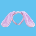 Soft light purple plush bunny ear headband for party costumes and daily makeup wear - Purple