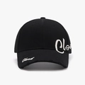 Visera negra con bordado Cloud y detalles desgastados en el borde para coleta - Negro (24A271)