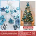 Blue and white Christmas tree ornament set with 35 pieces for 120cm holiday trees - 1.2m Accessory Kit / Snowflake Deer Blue and White