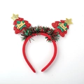 Christmas headband with sparkly red and green Christmas trees and Merry Christmas text - 40# Red Glitter Tree