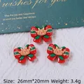 Christmas bow reindeer resin accessory for DIY hair clips, size 26mm x 20mm, 3.4g weight - Glossy Bowtie