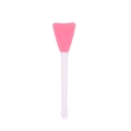 Pink silicone mask applicator brush with white handle for professional skincare routines - Deep Pink